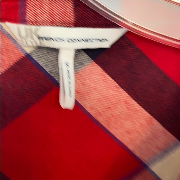 FRENCH CONNECTION red plaid tunic dress flannel S - Picture 2 of 4